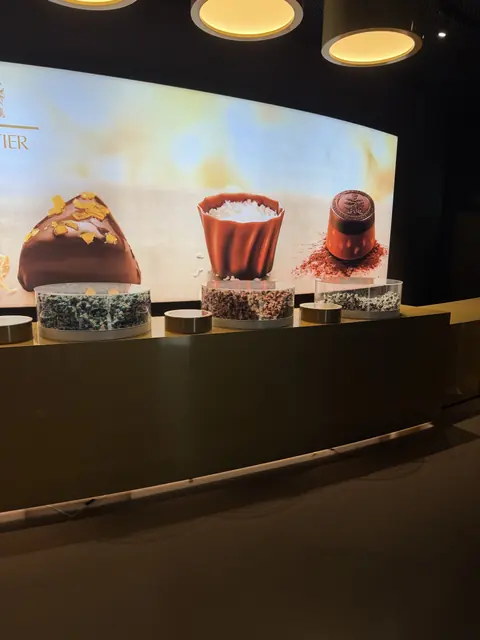 A chocolate tasting display at the Lindt museum.